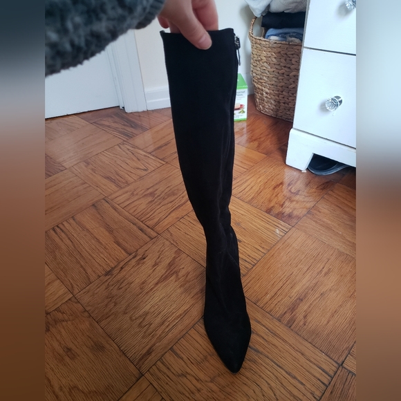 Marc Fisher Black Suede  Heeled Boots - size 7 - Picture 10 of 16
